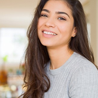 Woman with beautiful teeth smiling