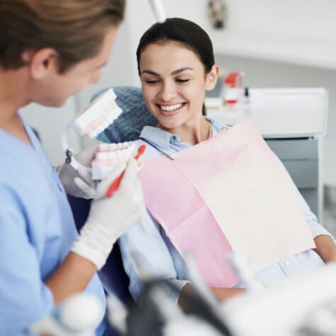 Woman getting preventive dentistry checkup