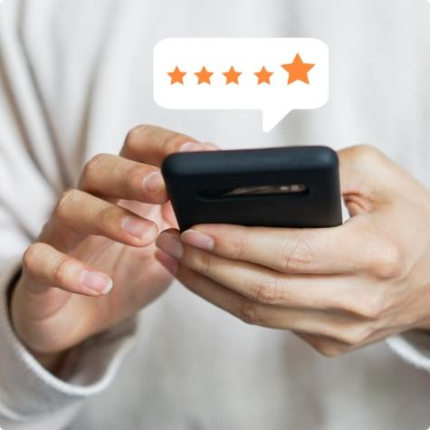 Leaving five star review on cell phone